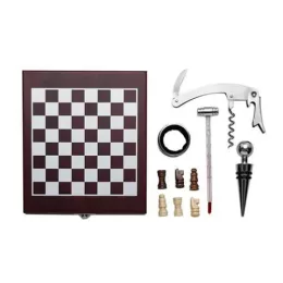 Kit vinho xadrez com 4 peças 13121
