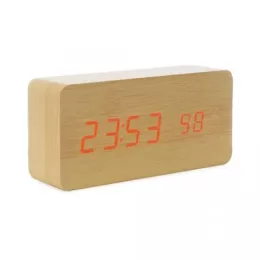 Relógio de Madeira com Display LED 18563