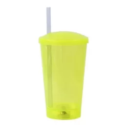 Copo 550 ml Led com Tampa e Canudo FAN24