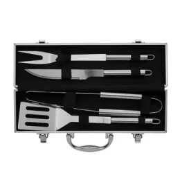 Kit Churrasco 4 peças com Maleta de Alumínio