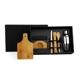 Kit Para Caipirinha Em Bambu Com Coqueteleira 6 Pçs SMKE-00423